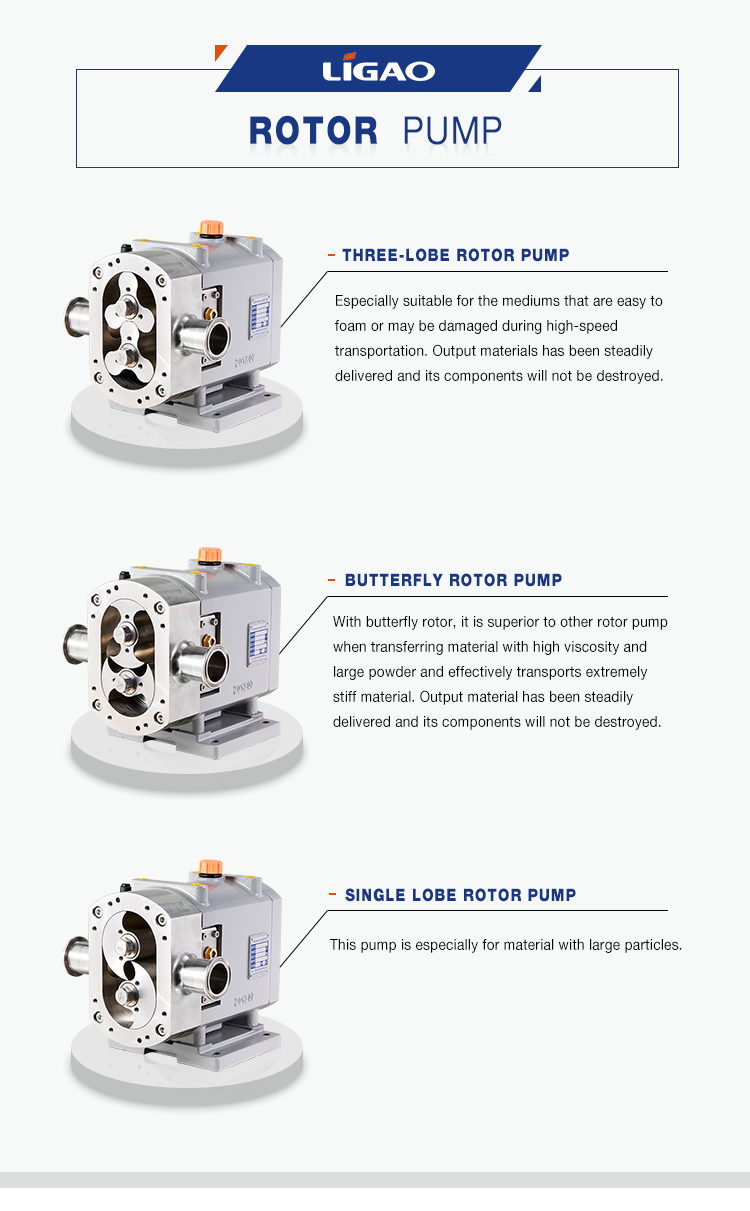 Máy bơm thực phẩm rotary lobe RP hoạt động ổn định, không rung