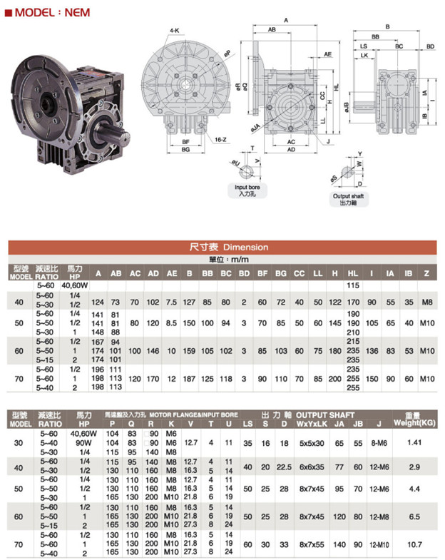 chọn model hộp giảm tốc liming nem